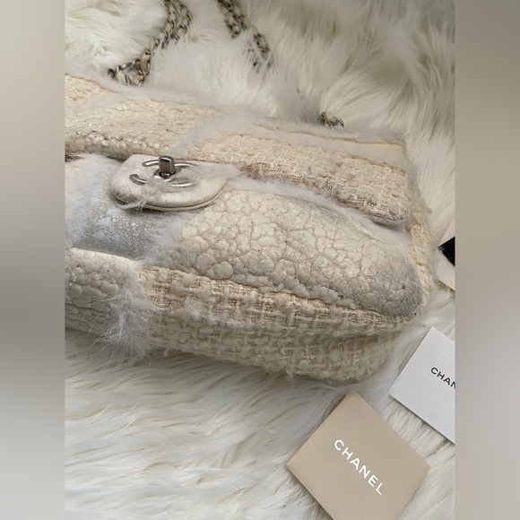 Chanel Patchwork Tweed Timeless Classic Rare with Chain Shoulder bag Authentic - Picture 7 of 17